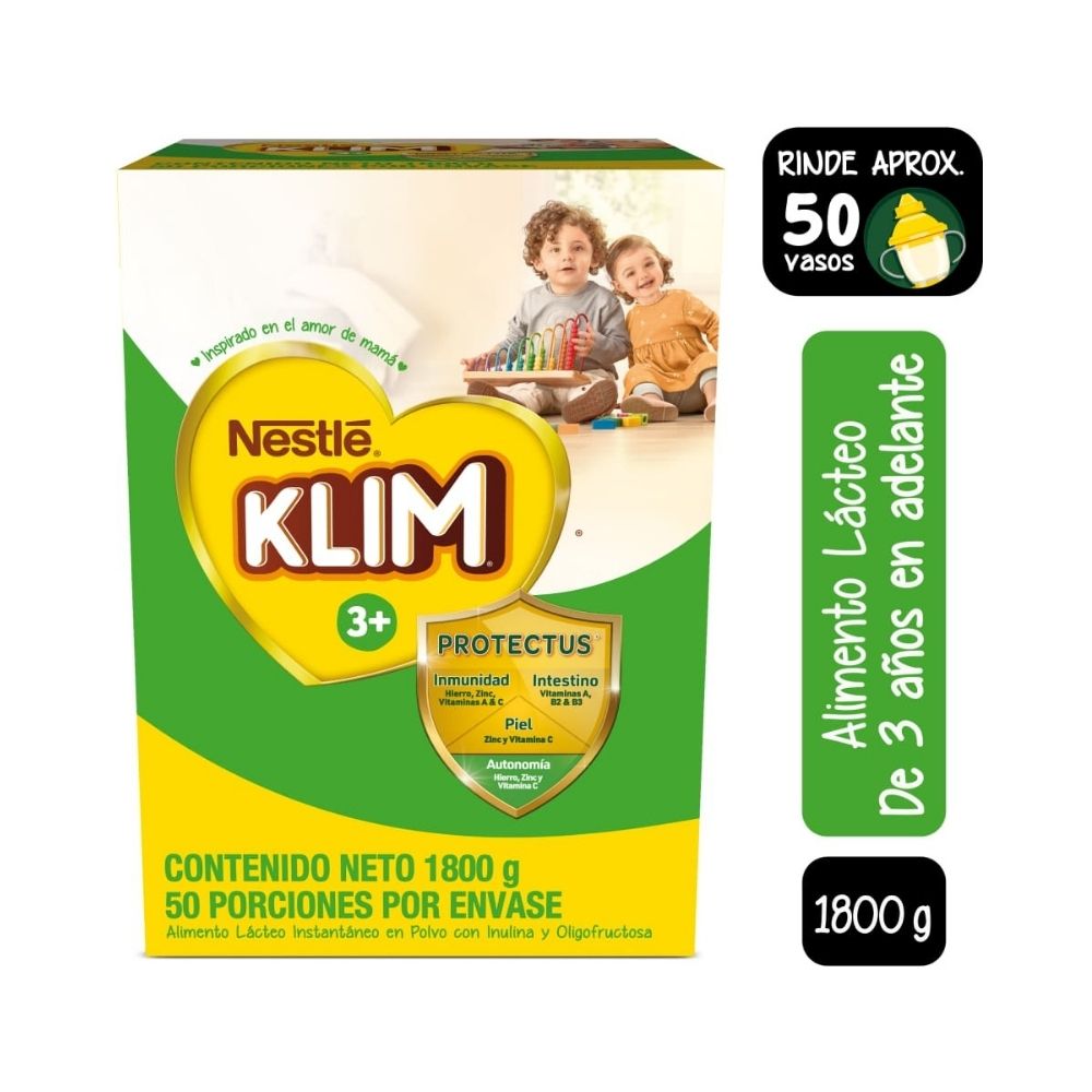 KLIM 3+ PREBIO DHA POLVO CAJA 1800 G