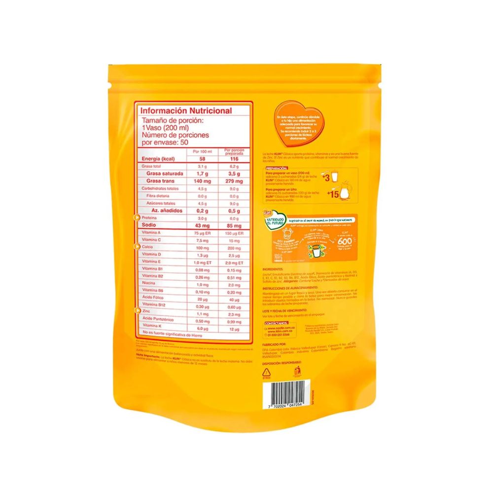 KLIM FORTIFICADA POLVO BOLSA 1200 G