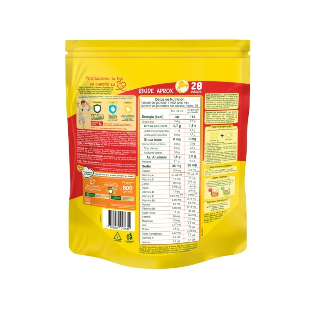 KLIM MIEL PREBIO 1+ POLVO BOLSA 1000 G