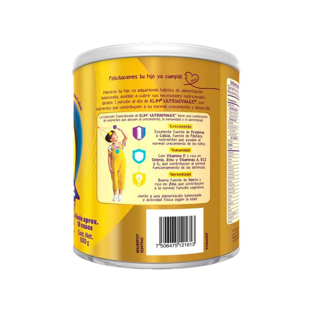 KLIM NUTRIADVANCE POLVO LATA 800 G