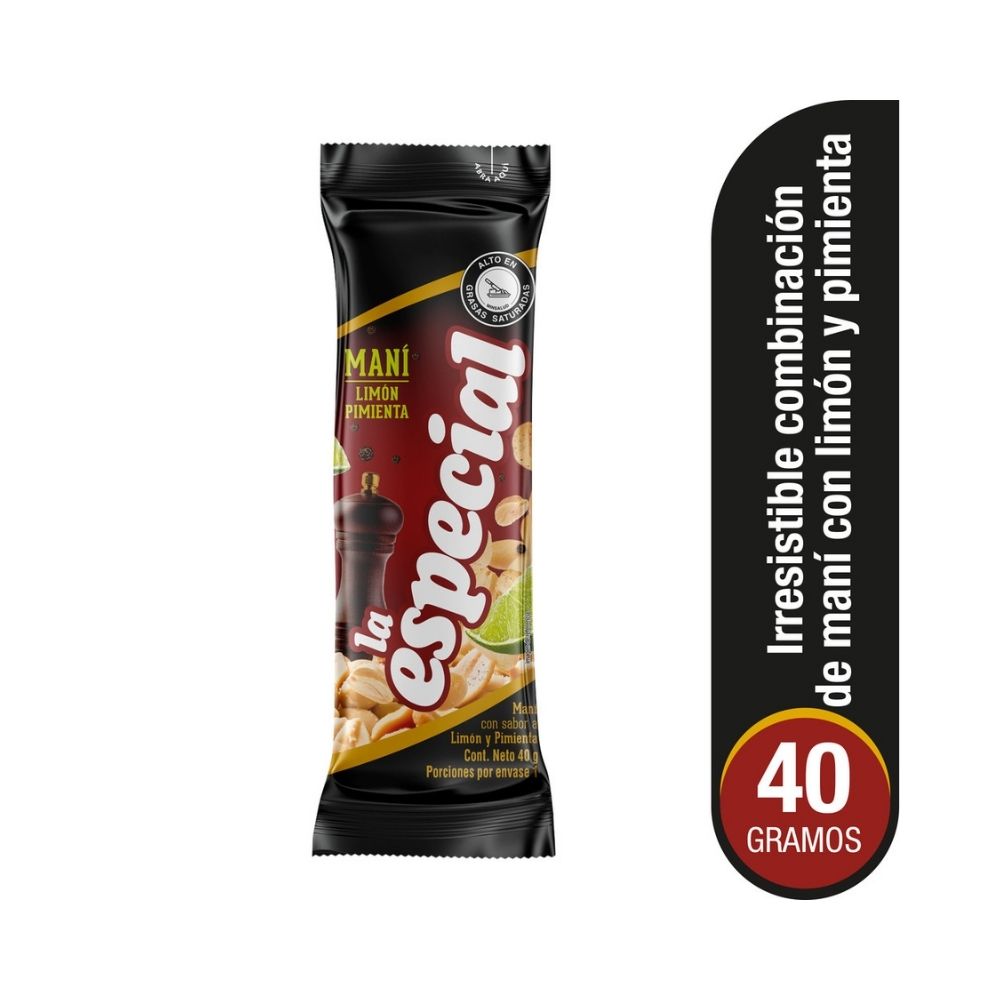 LA ESPECIAL MANI LIMON PIMIENTA FRACCION 40 G