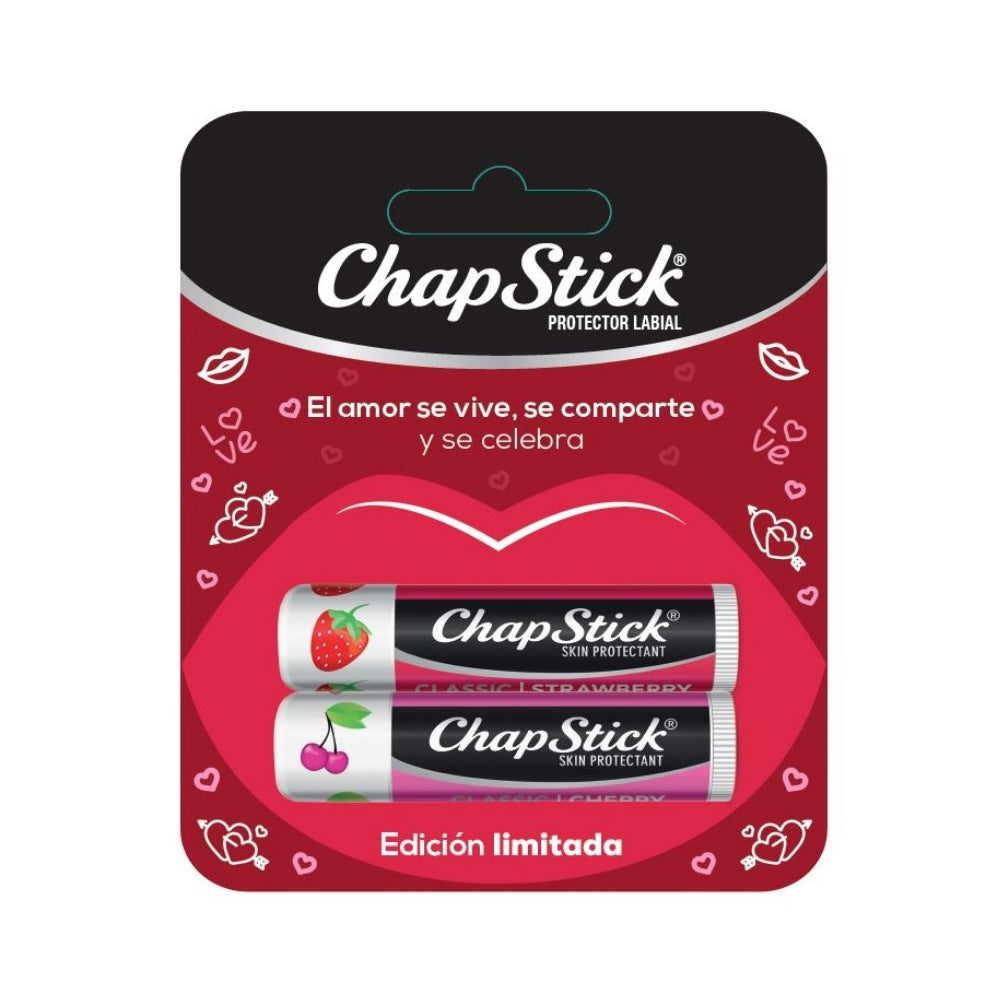 LABIAL CHAPSTICK AMOR & AMISTAD ESTUCHE X 2 UNDS