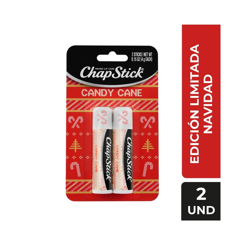 LABIAL CHAPSTICK CANDY CANE ESTUCHE X 2 UNDS