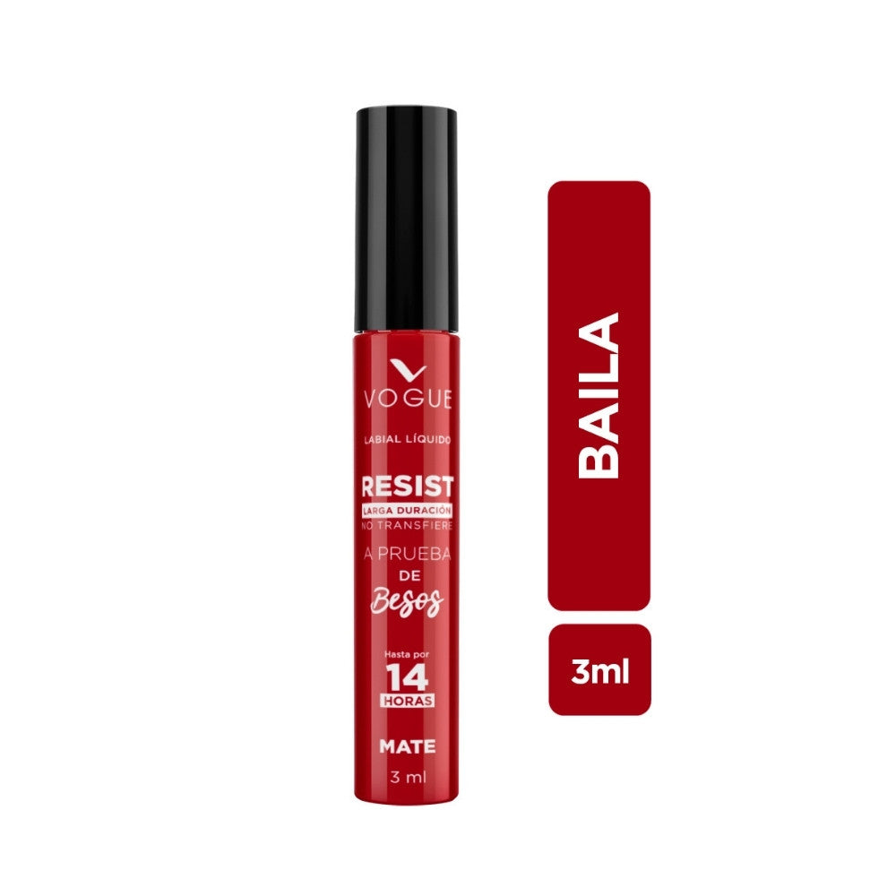 LABIAL LIQUIDO VOGUE A PRUEBA BESOS BAILA TUBO 3 ML