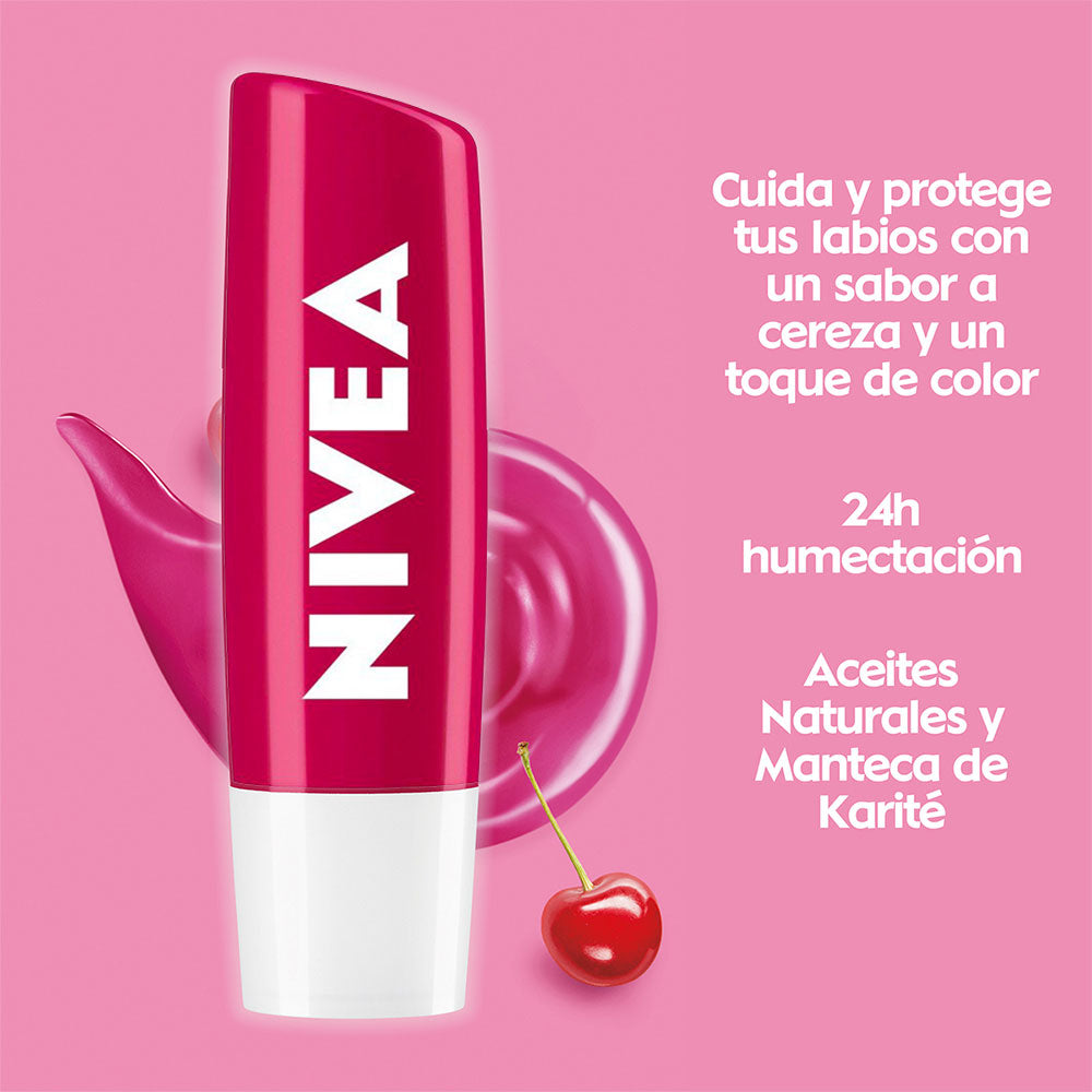 LABIAL NIVEA LIP CARE CEREZA BARRA 4.7 G
