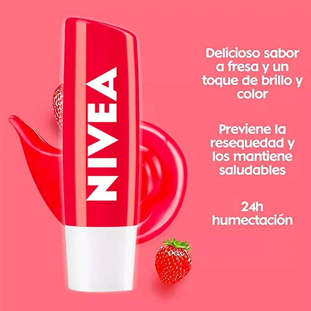 LABIAL NIVEA LIP CARE FRESA BARRA 4.7 G