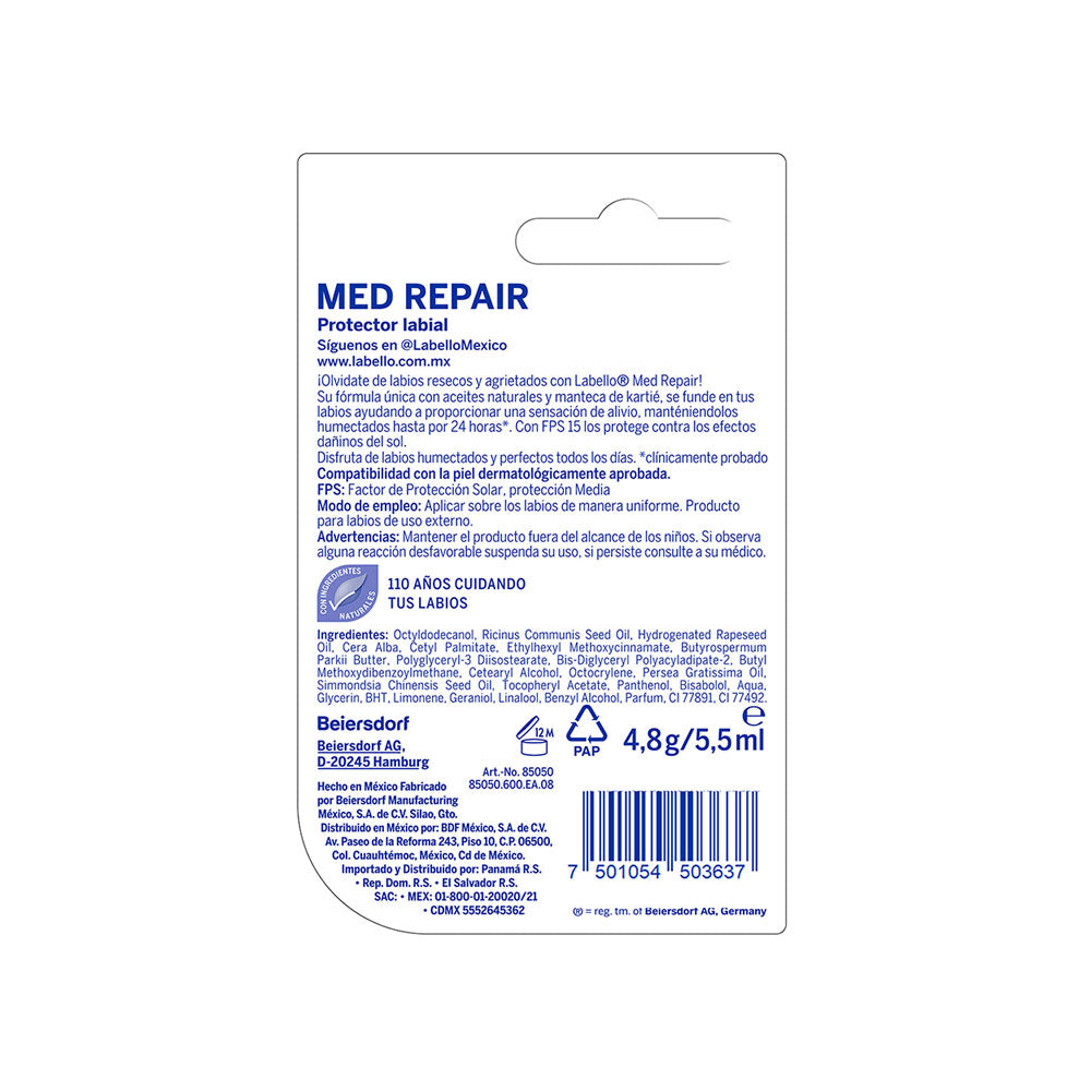 LABIAL NIVEA LIP CARE MEDICADO BARRA 4.8 G