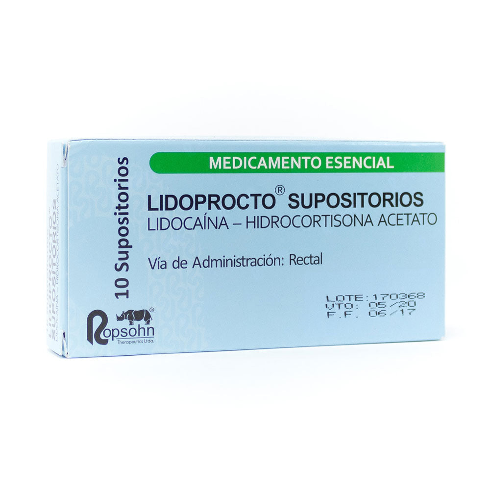 LIDOPROCTO SUPOSITORIOS CAJA X 10 UNDS