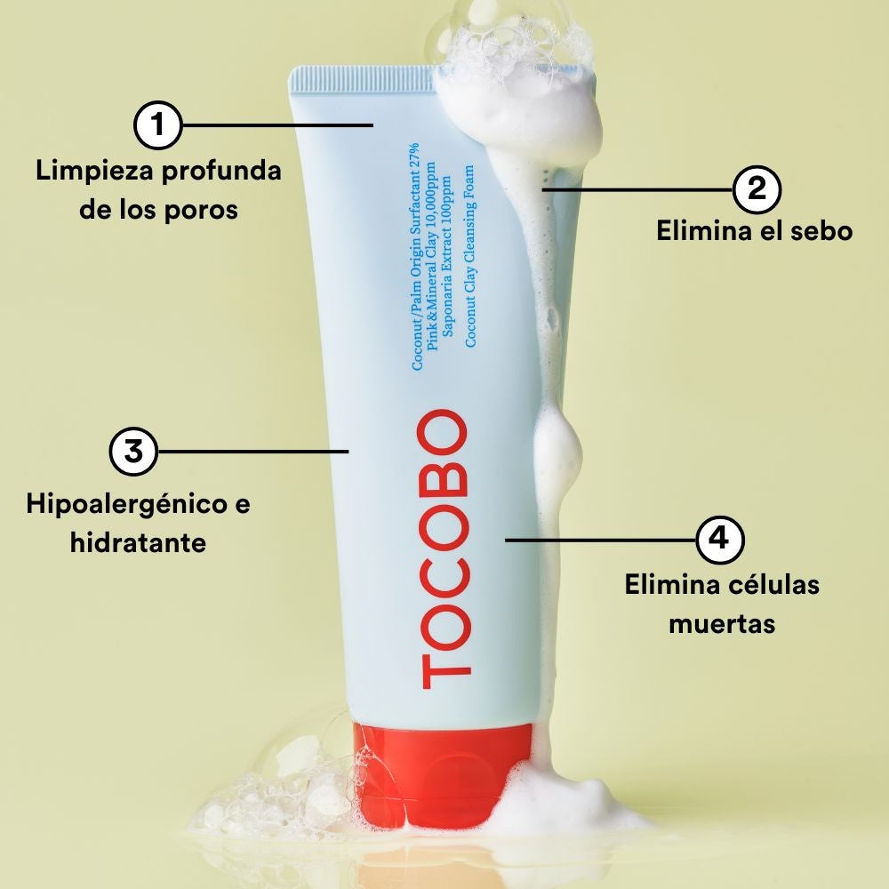 LIMPIADOR FACIAL TOCOBO COCONUT CLAY CLEANSING FOAM TUBO 150 ML