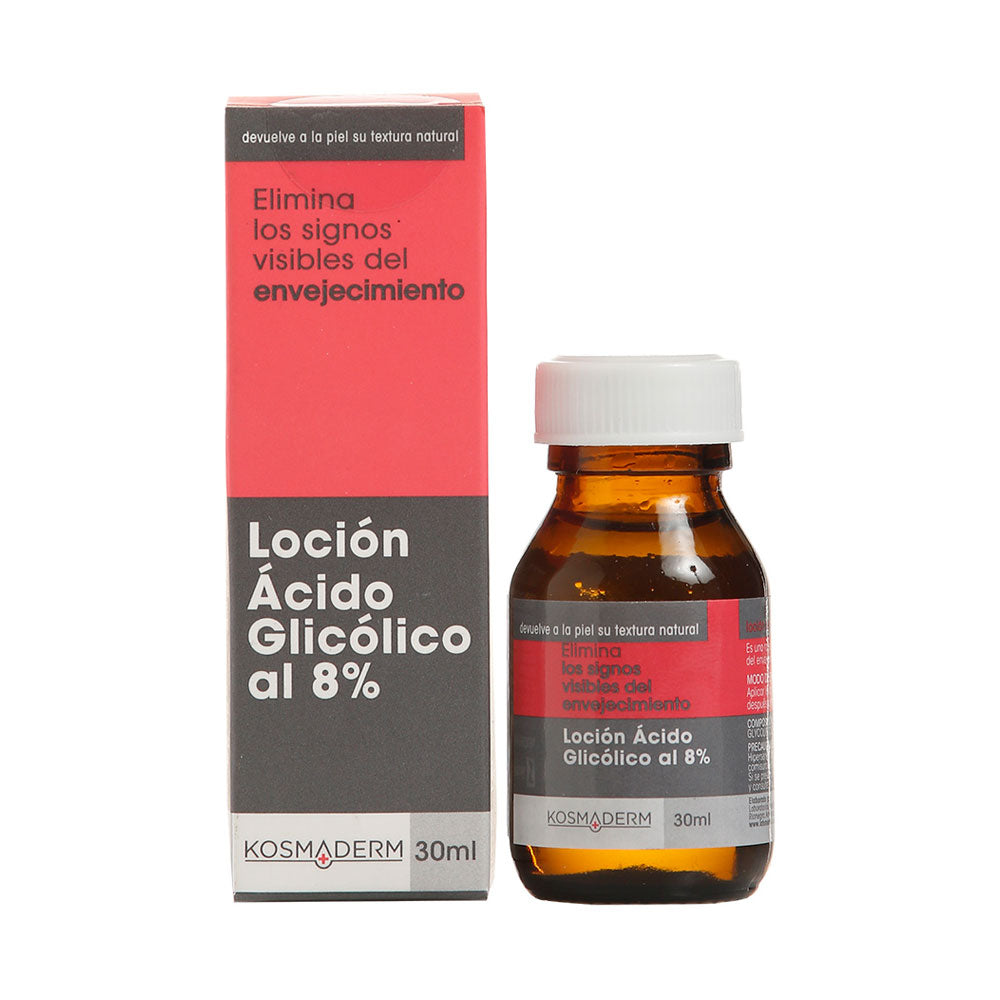 LOCION ACIDO GLICOLICO KOSMADERM 8% CAJA 30 ML