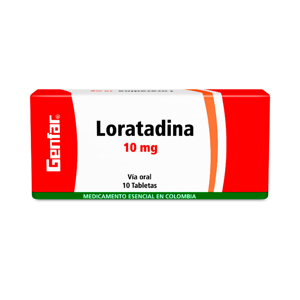 LORATADINA GENFAR TABLETAS 10 MG CAJA X 10 UNDS
