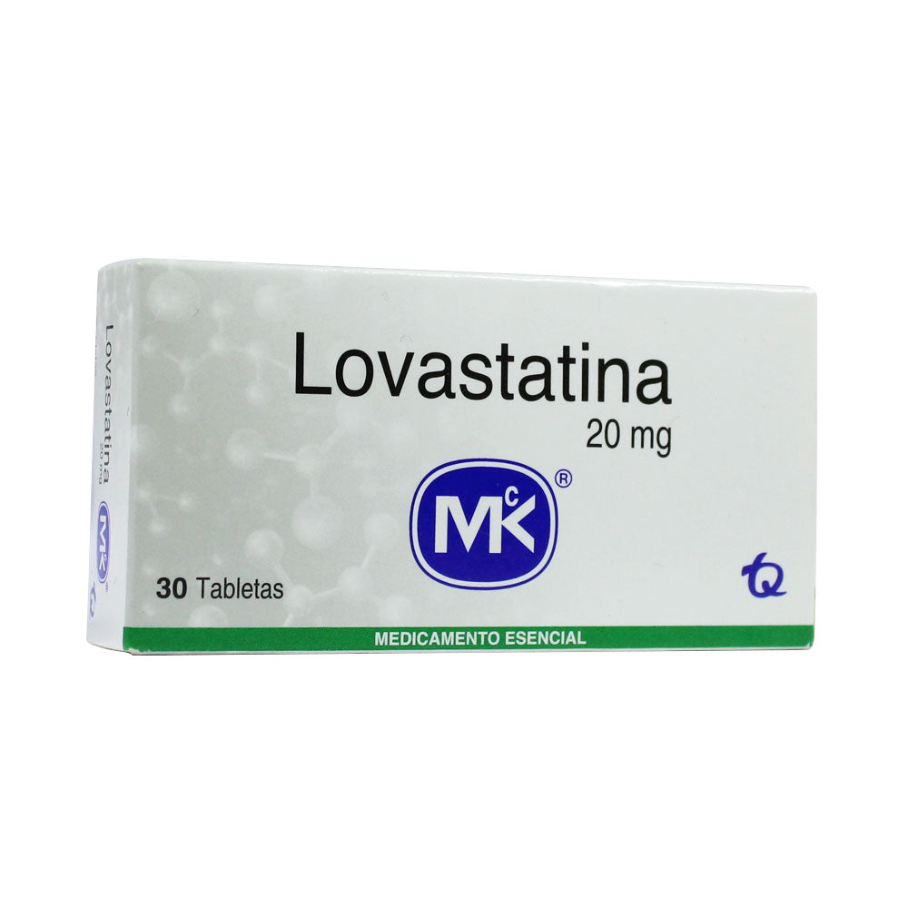 LOVASTATINA MK+++ TABLETAS 20 MG CAJA X 30 UNDS