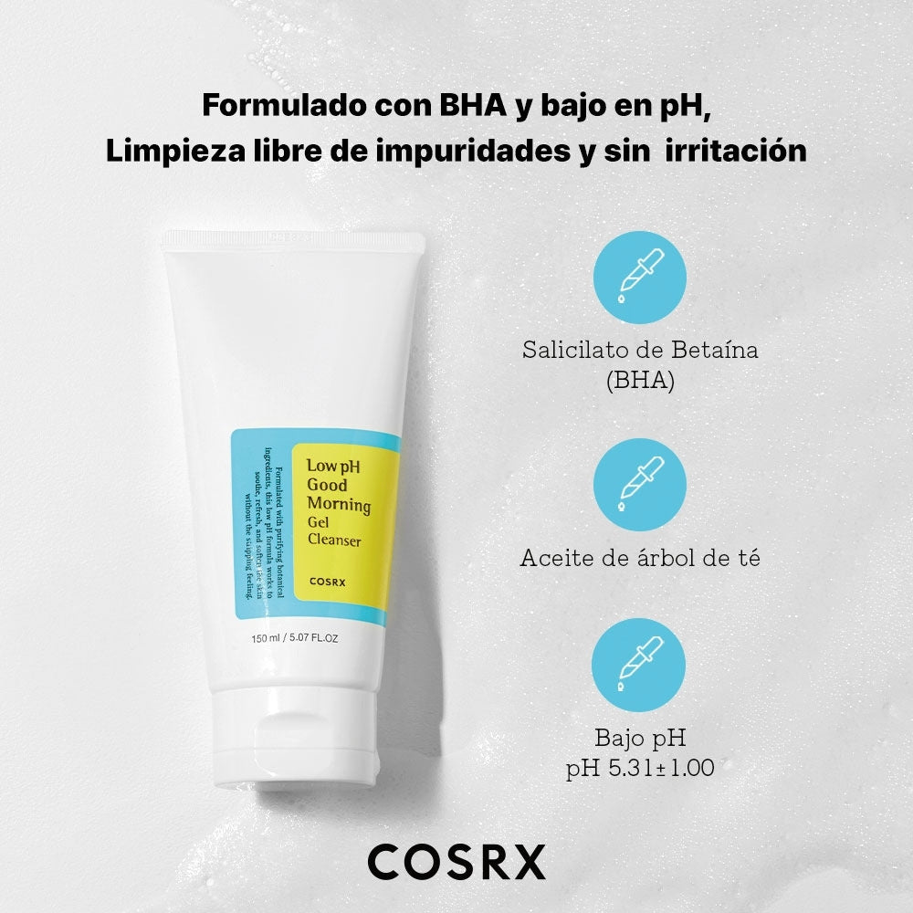LOW PH GOOD MORNING COSRX GEL CLEANSER TUBO 150 ML