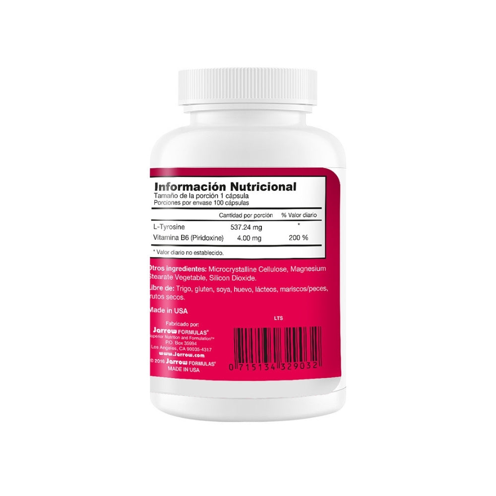 L-TYROSINE JARROW CAPSULAS FRASCO X 100 UNDS