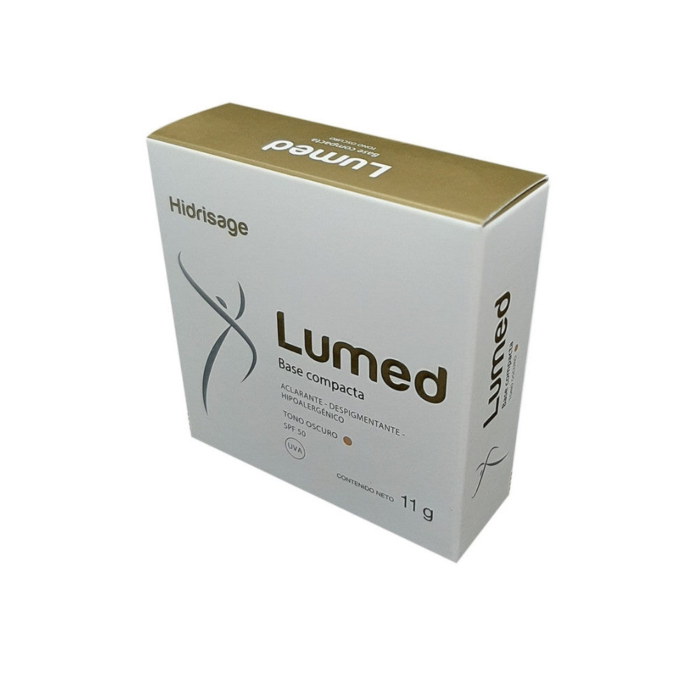 LUMED HIDRISAGE PIEL OSCURA BASE COMPACTA CAJA 11 G