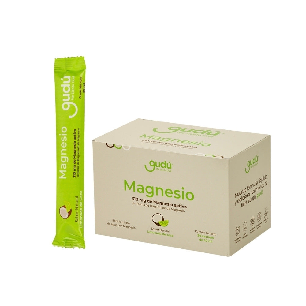 MAGNESIO GUDÚ LIQUIDO LIMONADA DE COCO CAJA X 30 SACHETS