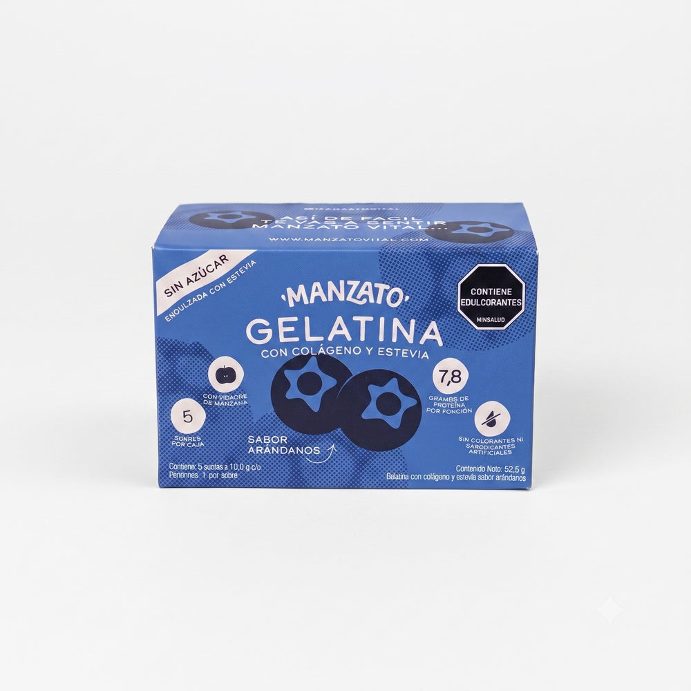 MANZATO GELATINA CON COLAGENO ARANDANOS CAJA 52G