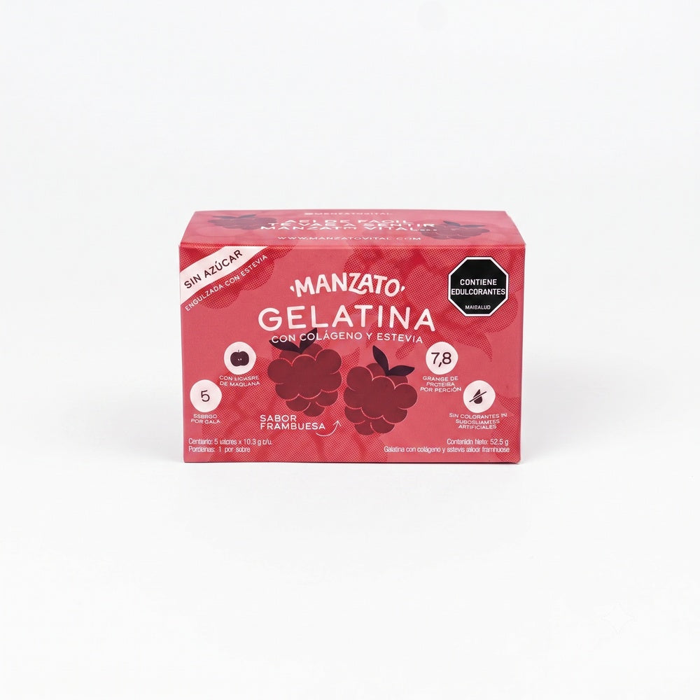 MANZATO GELATINA CON COLAGENO FRAMBUESA CAJA 52G