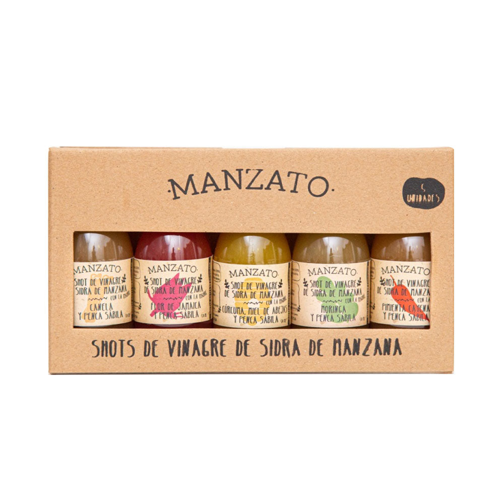MANZATO SHOTS VINAGRE DE MANZANA CAJA X 5 UNDS