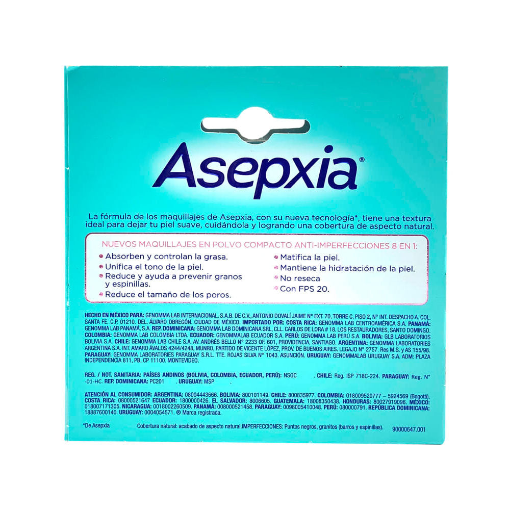  MAQUILLAJE POLVO ASEPXIA TONO NATURAL CAJA 10 G