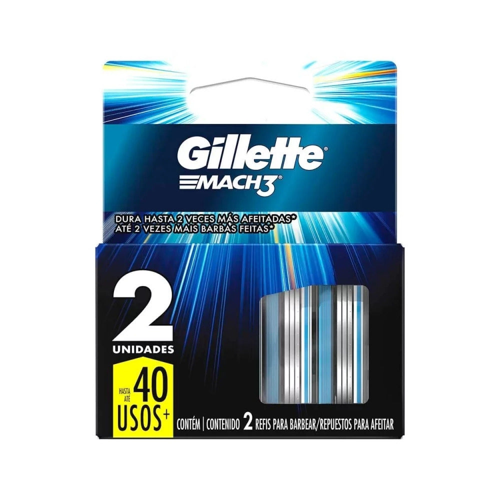 MAQUINA DE AFEITAR GILLETTE MACH3 REPUESTO X 2 UNDS