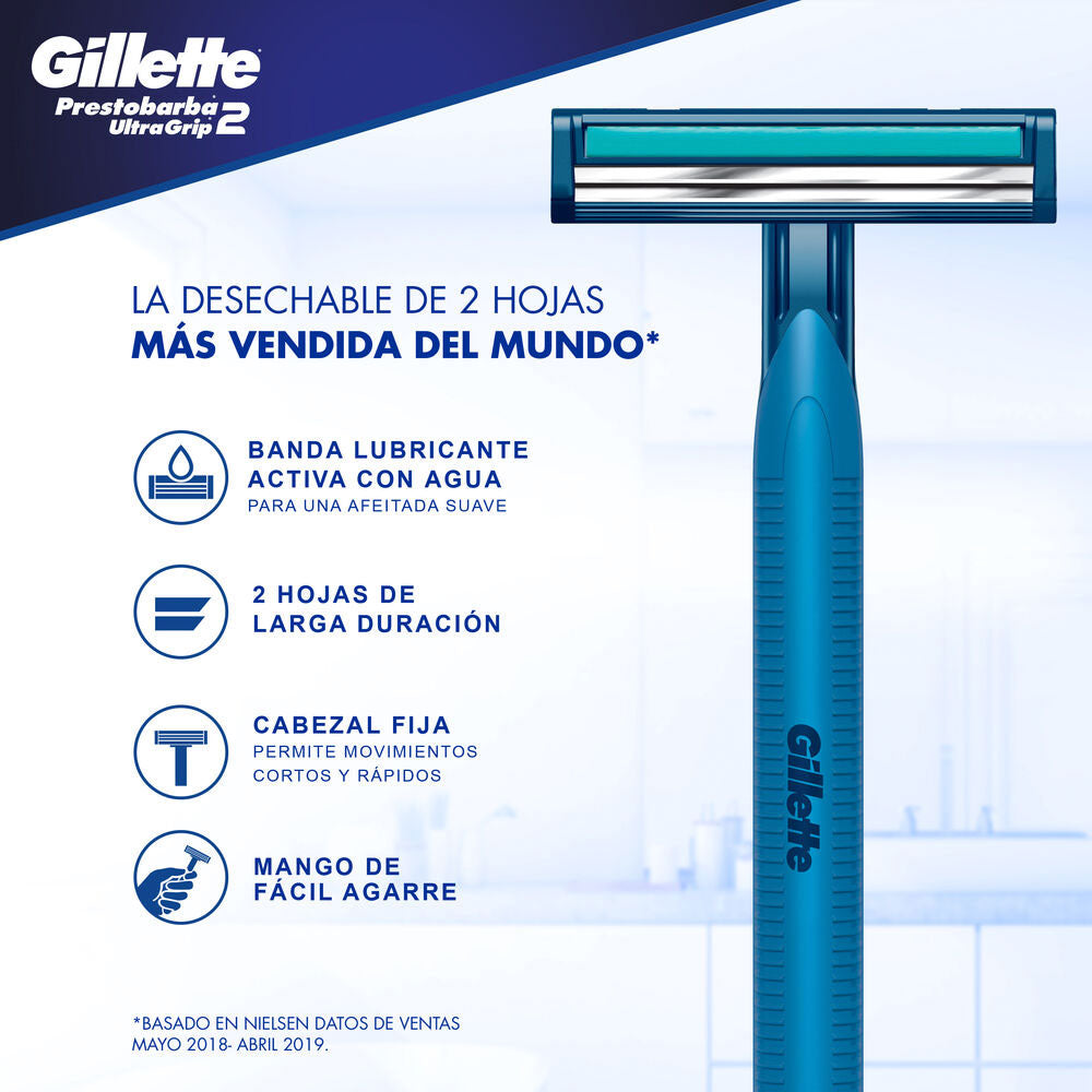 MAQUINA DE AFEITAR GILLETTE PRESTOBARBA ULTRAGRIP X 3 UNDS