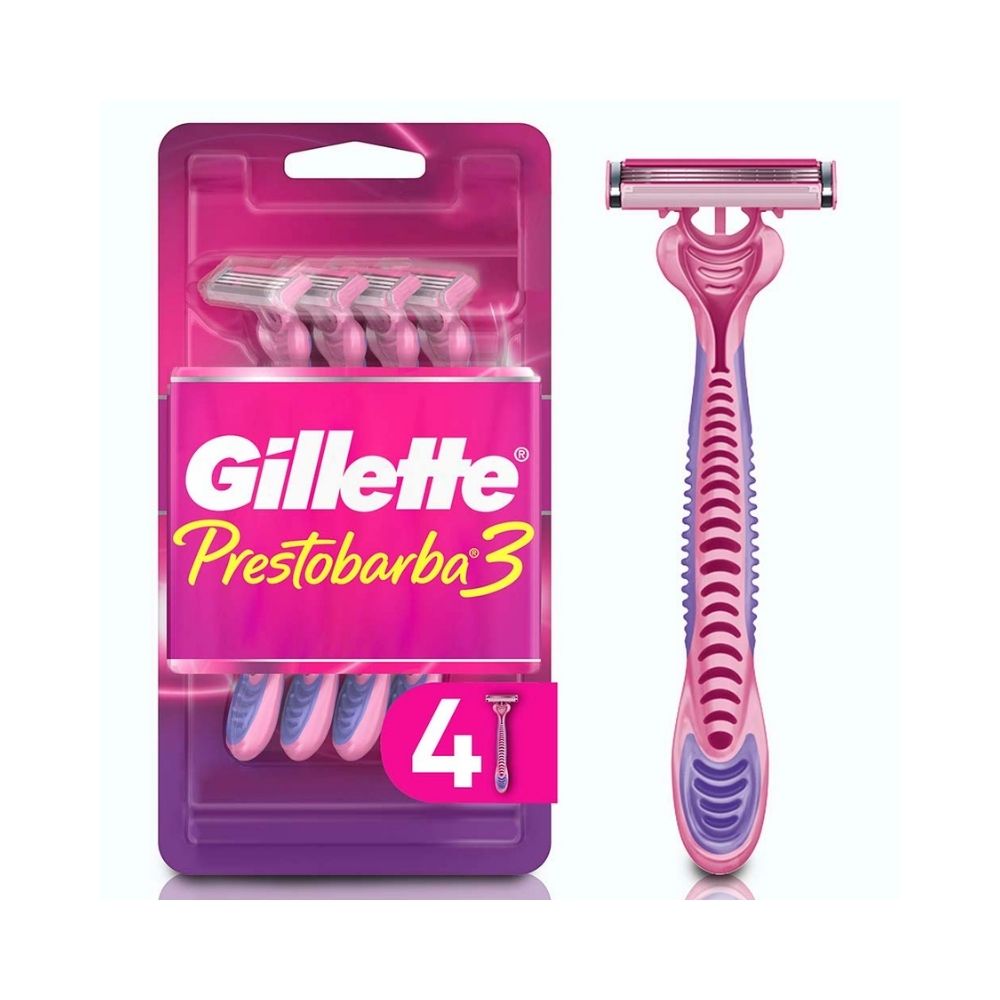 MAQUINA DE AFEITAR GILLETTE PRESTOBARBA3 MUJER X 4 UNDS