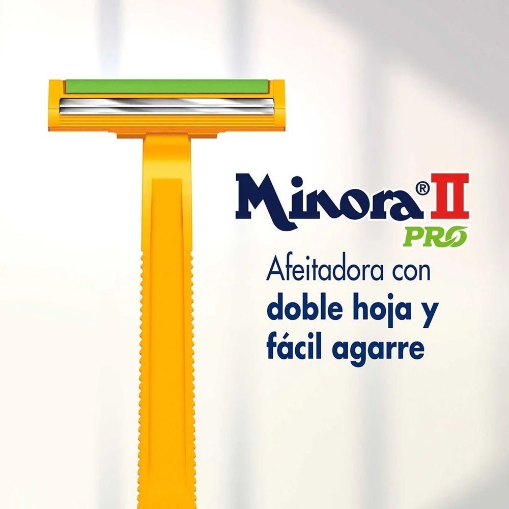 MAQUINA DE AFEITAR MINORA-II (DESECHABLE) DISPLAY X 1 UND