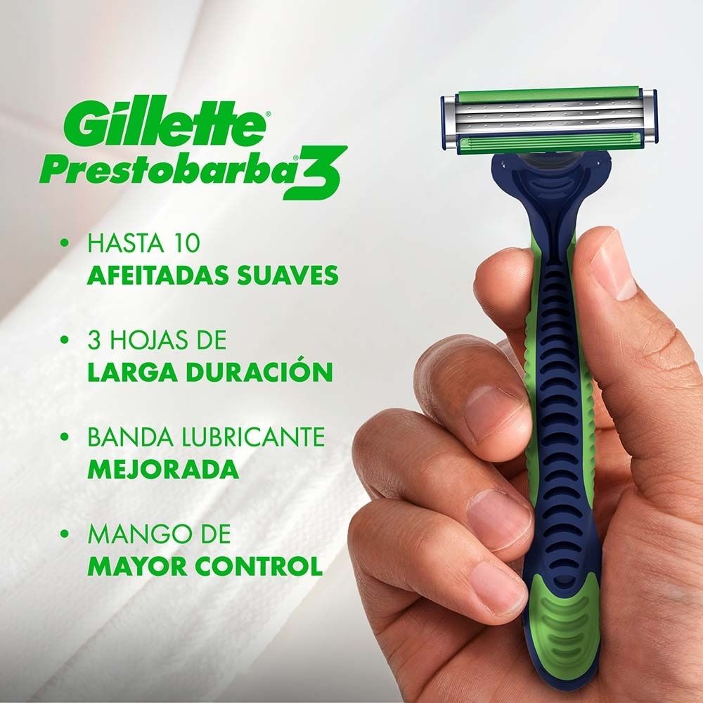 MAQUINA DE AFEITAR PRESTOBARBA3 SENSECARE BOLSA X 2 UNDS