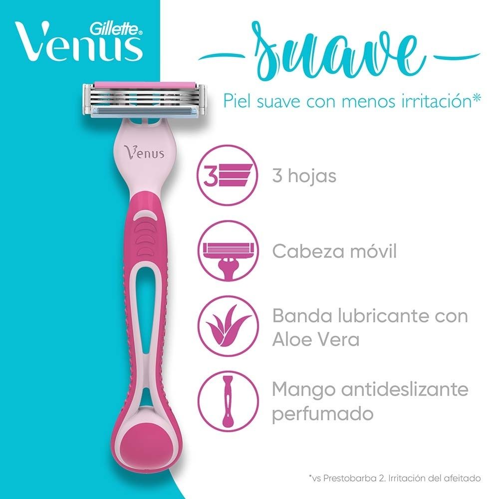 MAQUINA DE AFEITAR VENUS DESECHABLE SYMPLY PINK X 2 UNDS