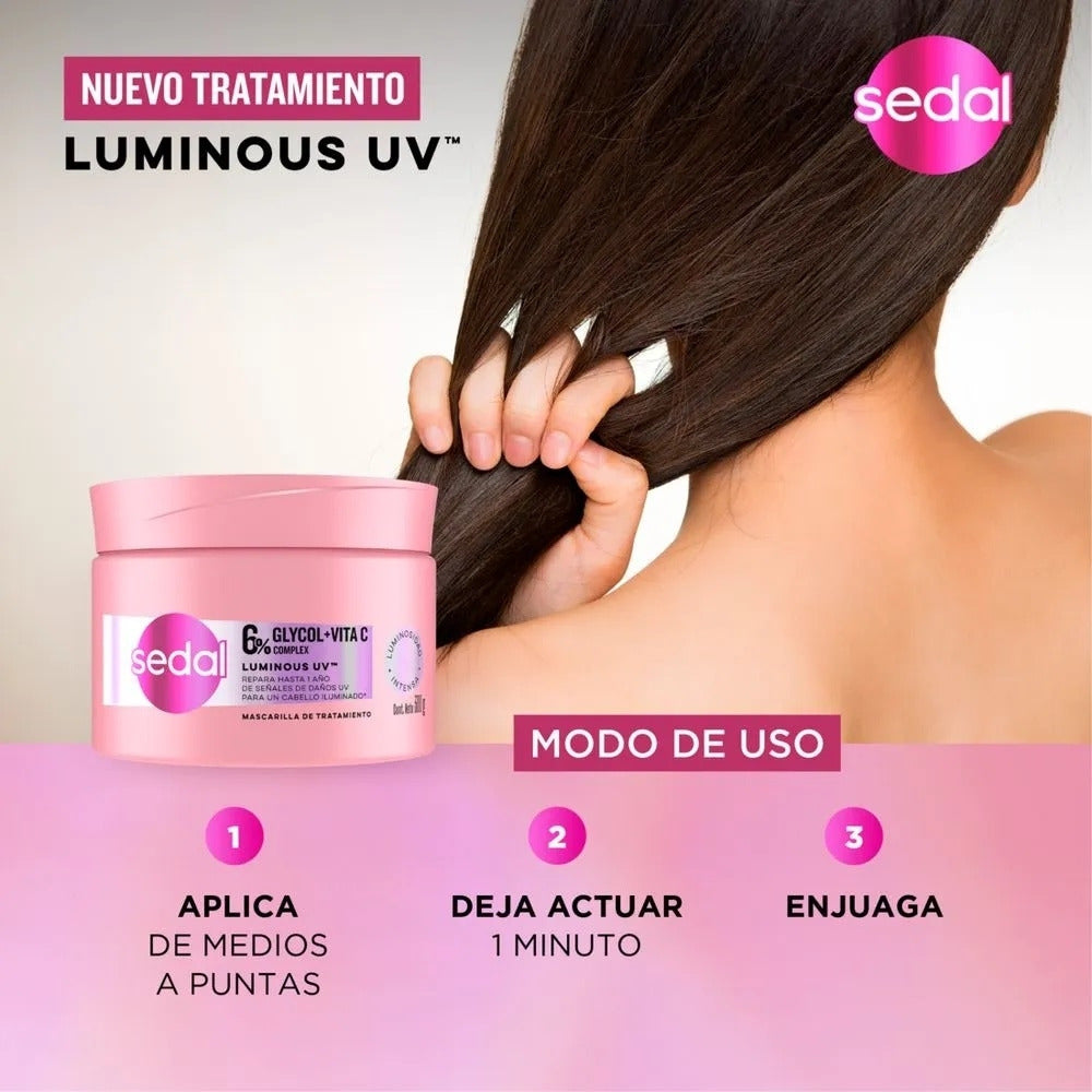 MASCARILLA CAPILAR SEDAL LUMINOSO UV POTE 300 G