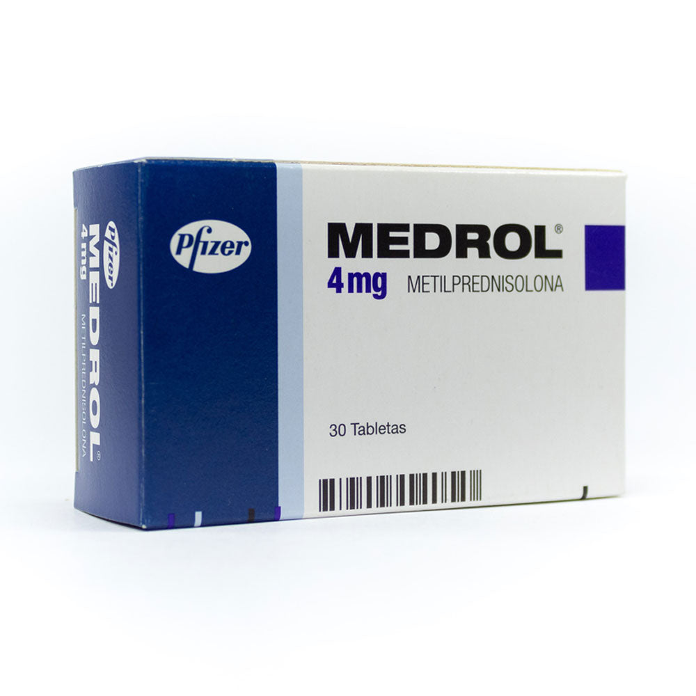 MEDROL TABLETAS 4 MG CAJA X 30 UNDS
