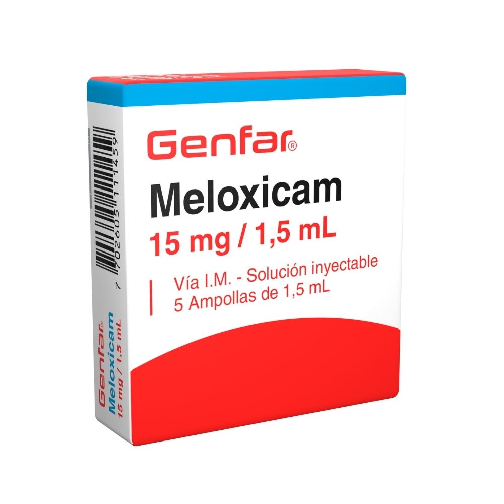 MELOXICAM GENFAR AMPOLLA 15 MG/1.5 ML CAJA X 5 UNDS