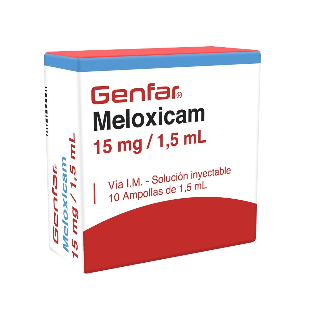 MELOXICAM GENFAR AMPOLLAS 15 MG/1.5 ML CAJA X 10 UNDS