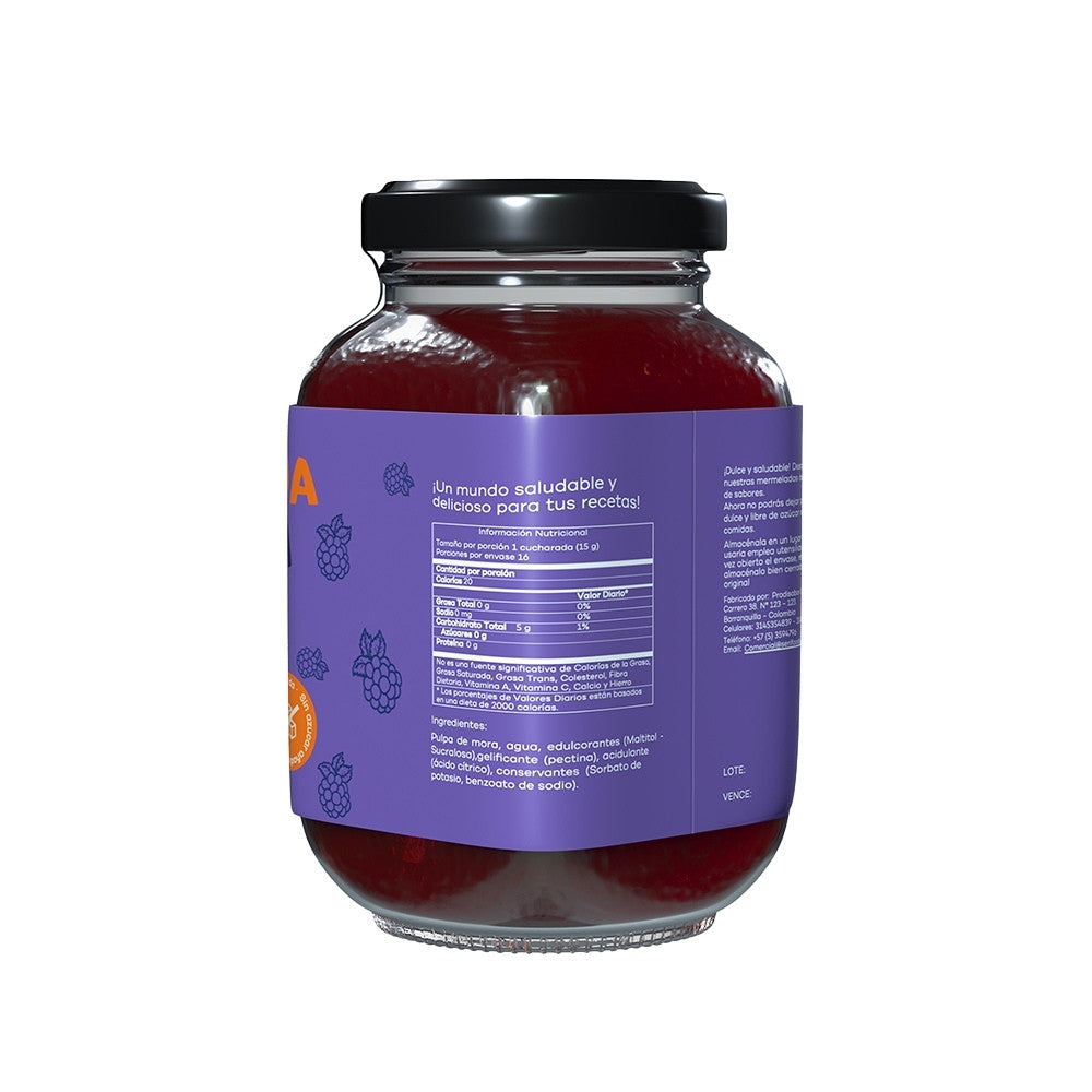 MERMELADA MORA SERI FOODS SIN AZUCAR FRASCO 250 G