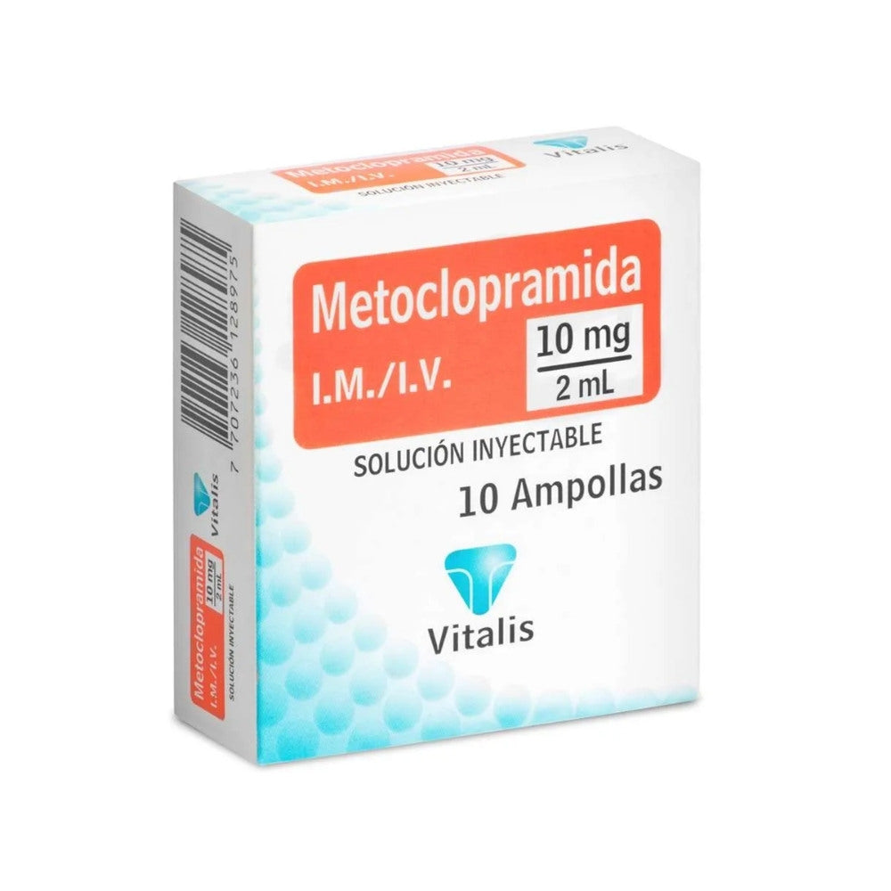 METOCLOPRAMIDA VITALIS SOLUCION INYECTABLE 10 MG/2 ML CAJA X 10 UNDS