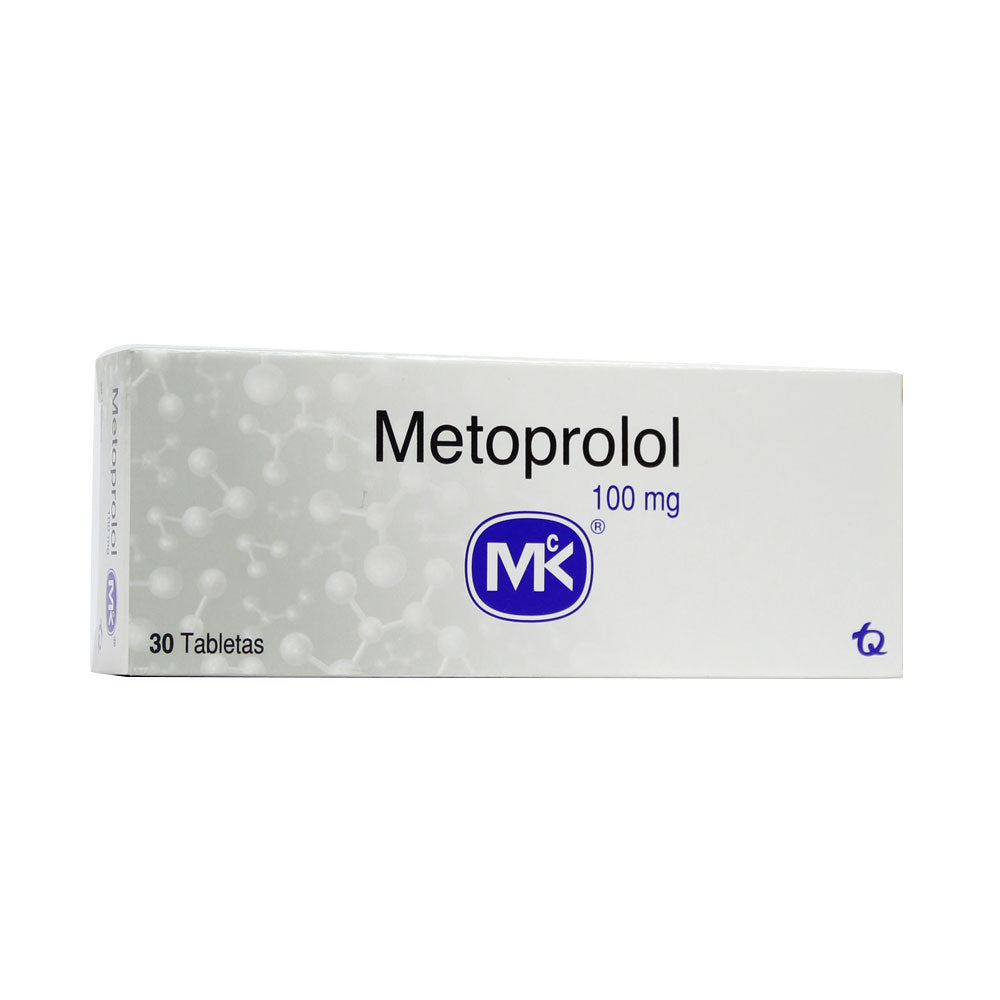 METOPROLOL MK TABLETAS 100 MG CAJA X 30 UNDS