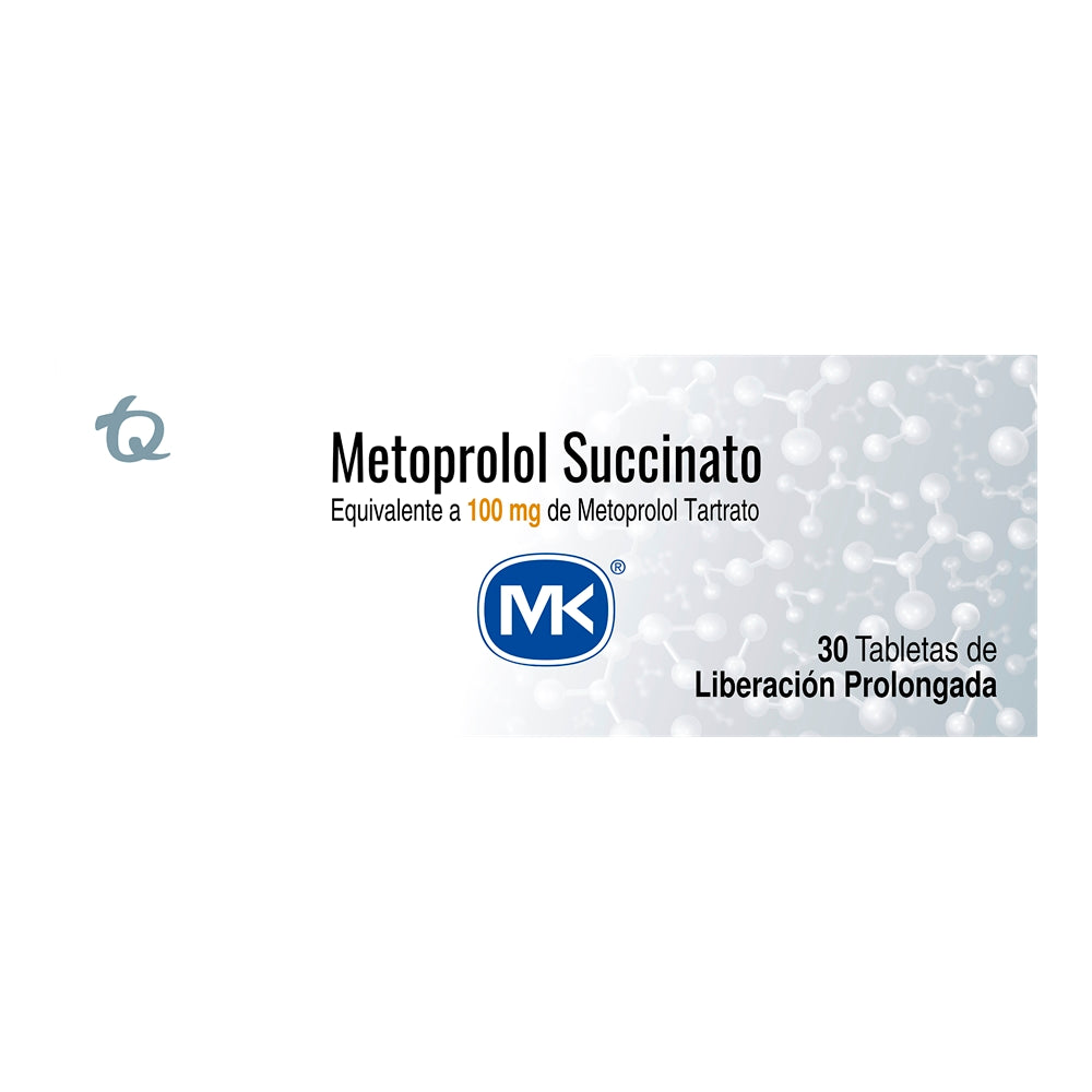 METOPROLOL SUCCINATO MK 100 MG TABLETA CAJA X 30 UNDS