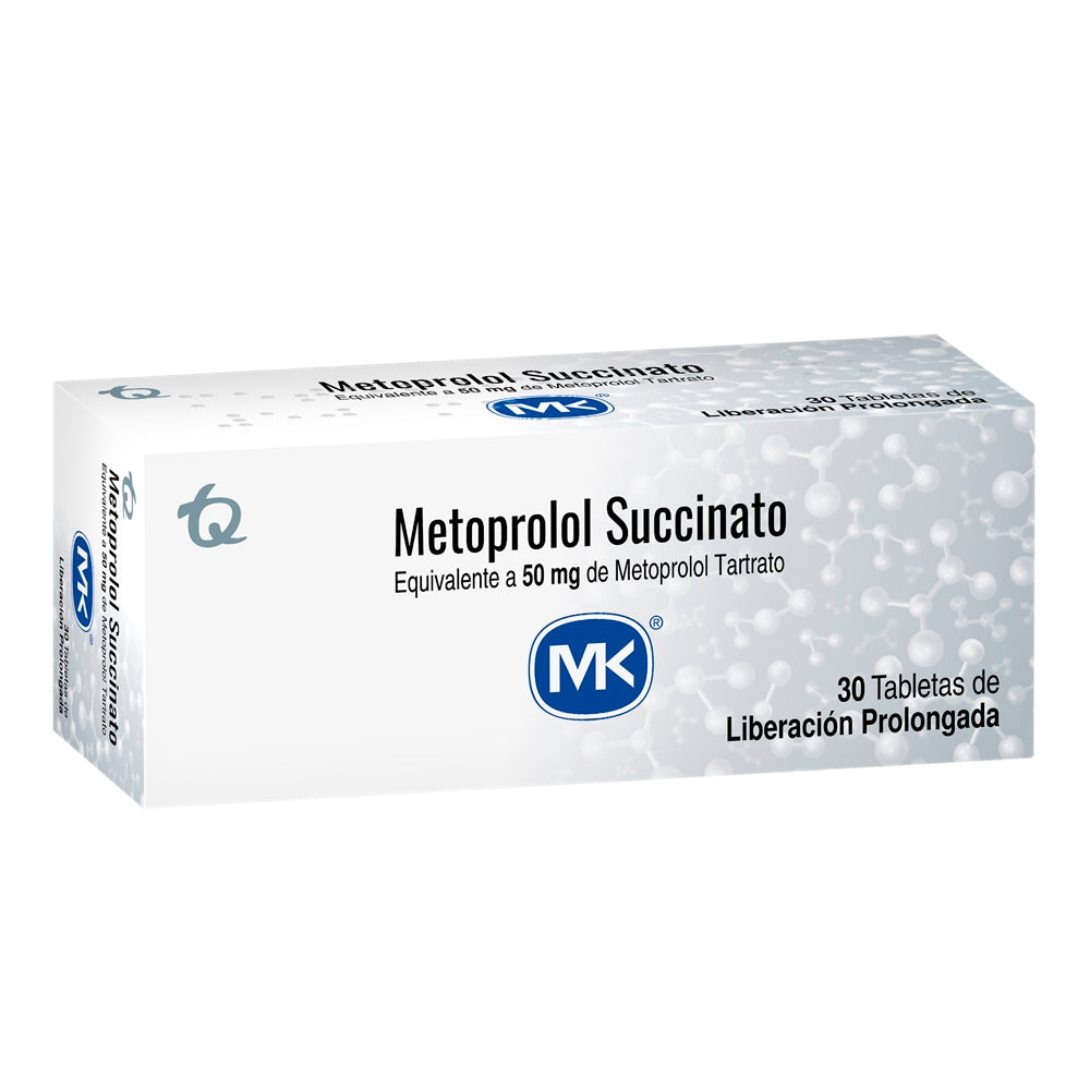 METOPROLOL SUCCINATO MK 50 MG TABLETA CAJA X 30 UNDS