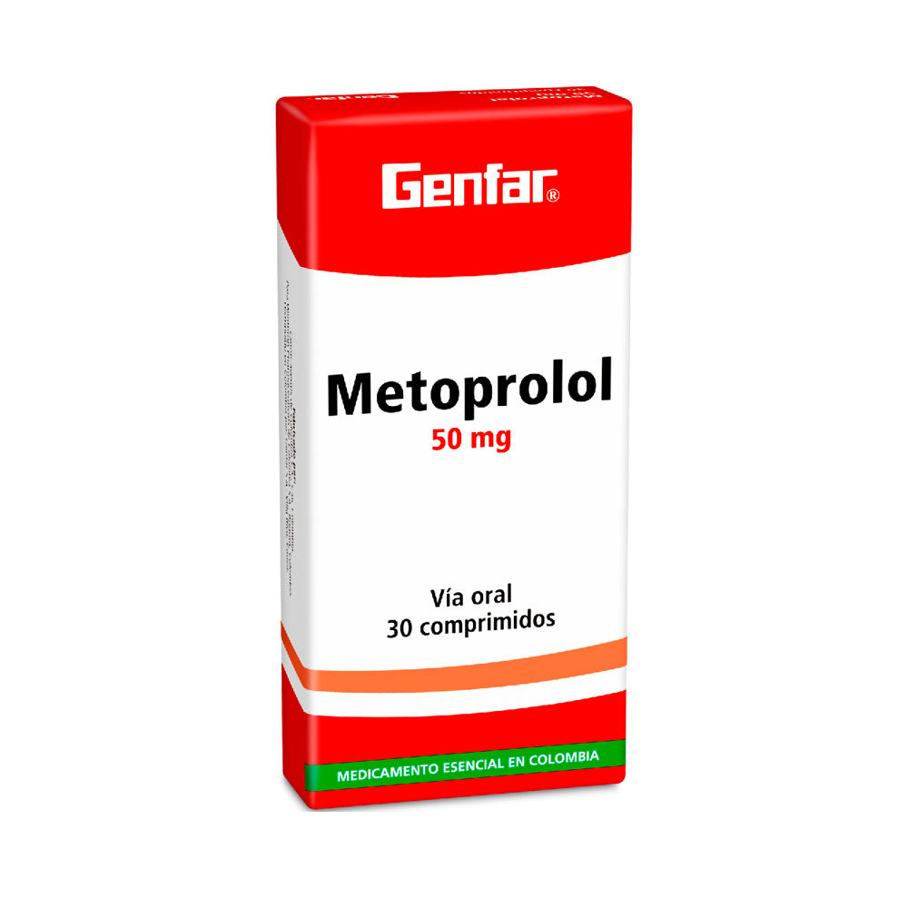 METOPROLOL TARTRATO GF TABLETAS 50 MG CAJA X 30 UNDS