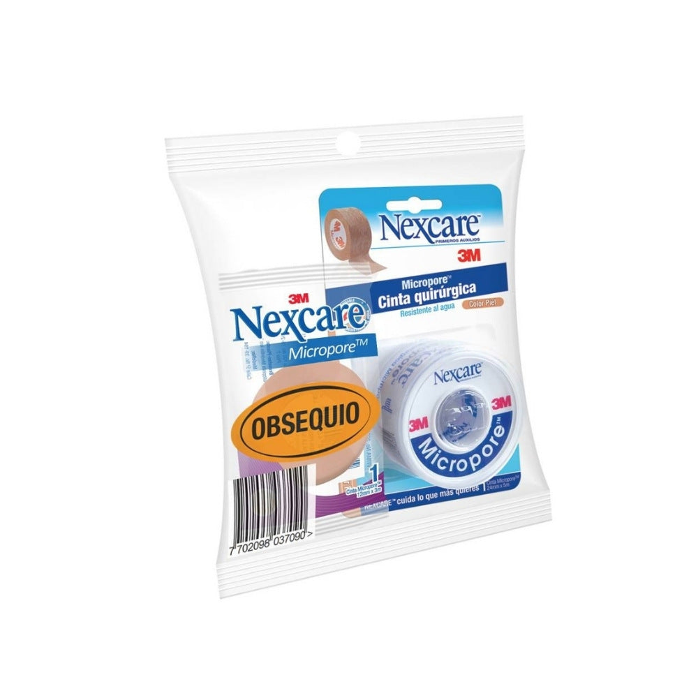 MICROPORE BLANCO 3M 24X5+GRATIS PIEL12X3 PAQUETE X 1 UND