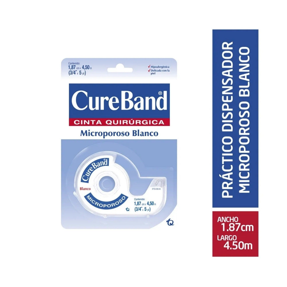 MICROPORE CUREBAND BLANCO 3/4"X5Y ESTUCHE