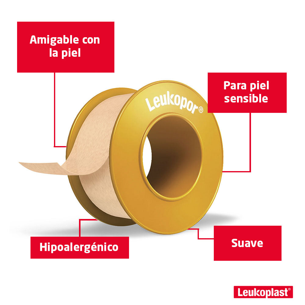 MICROPORE LEUKOPOR PIEL 2" CINTA ADHESIVA CARRETE 10 YARDAS
