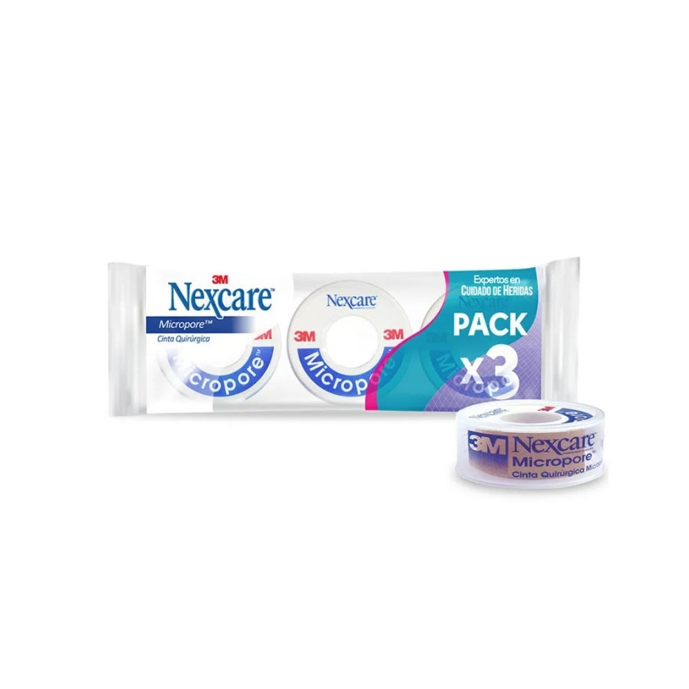 MICROPORE PIEL 3M 12MMX5M PAQUETE X 3 UNDS