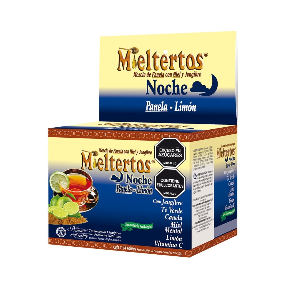 MIELTERTOS NOCHE POLVO PANELA-LIMON CAJA X 24 SOBRES