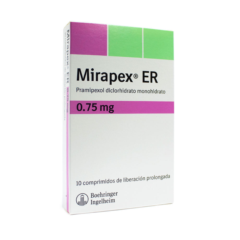 MIRAPEX ER (RG) COMPRIMIDOS 0.75 MG CAJA X 10 UNDS