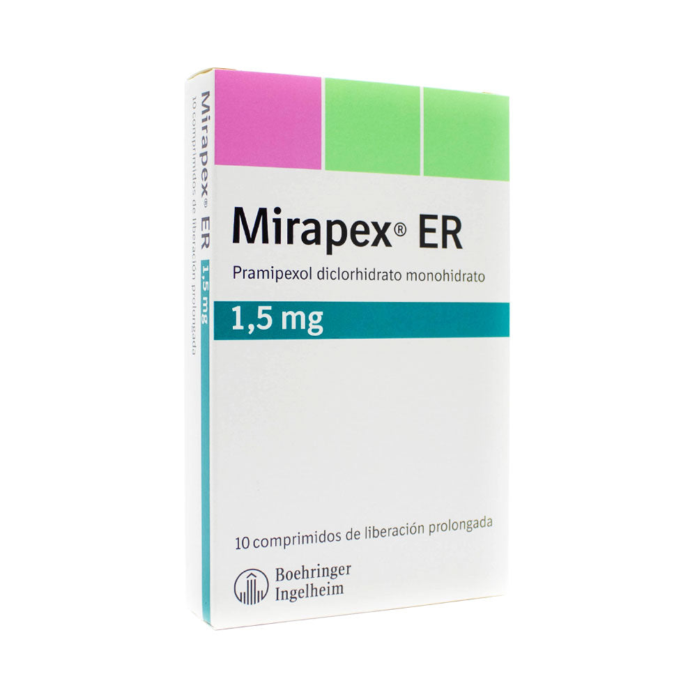 MIRAPEX ER (RG) COMPRIMIDOS 1.5 MG CAJA X 10 UNDS