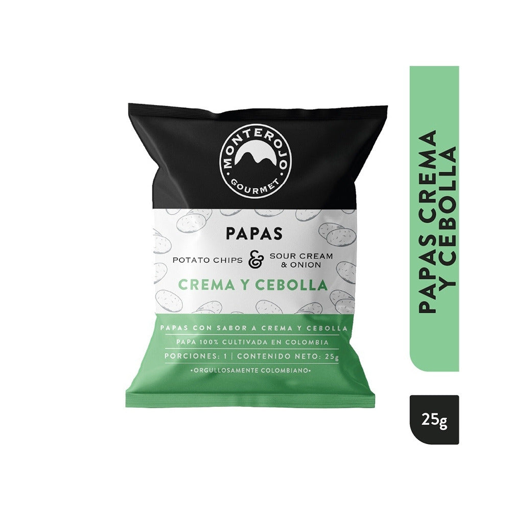 MONTE ROJO PAPAS CREMA Y CEBOLLA BOLSA 25 G