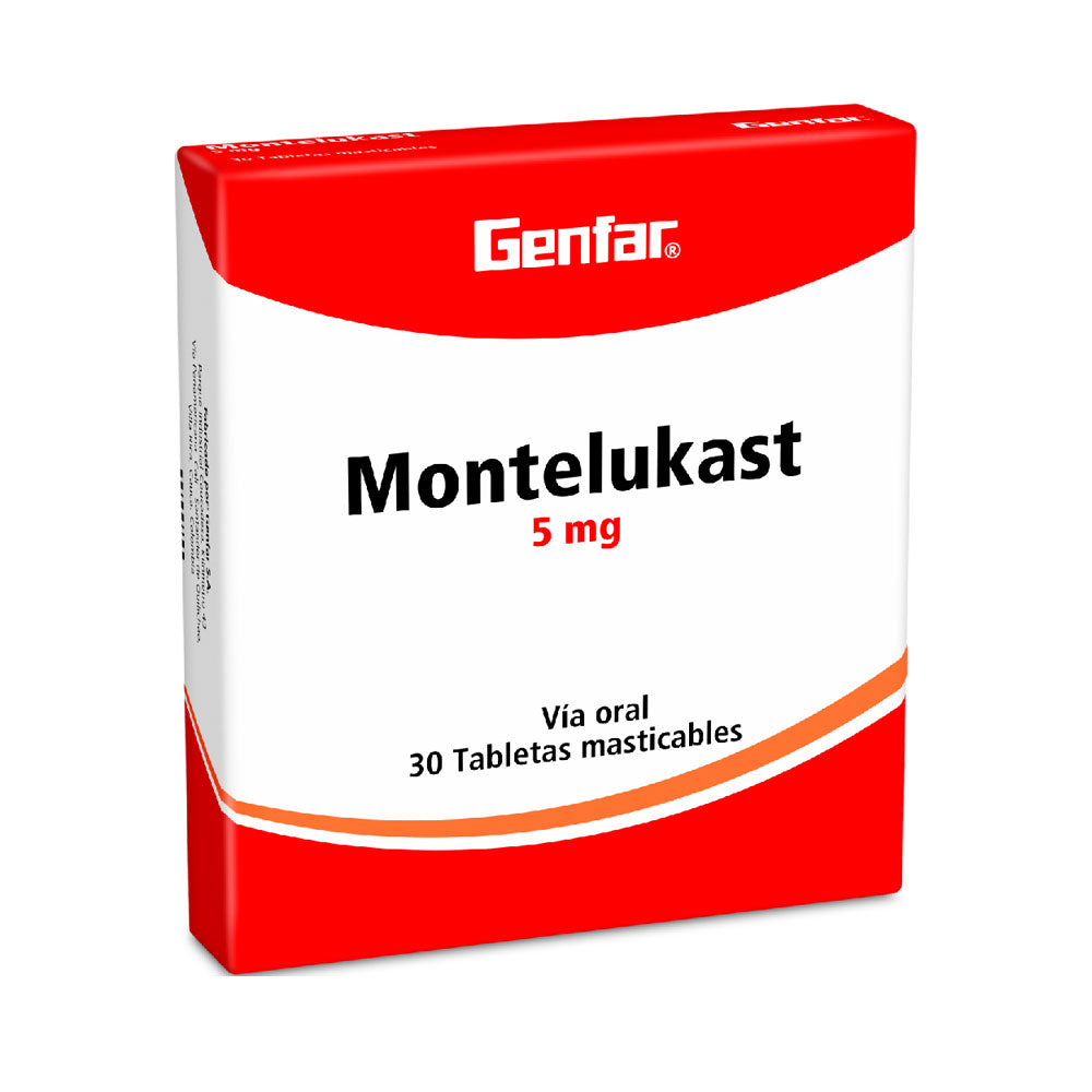 MONTELUKAST GENFAR T. MASTICABLES 5 MG CAJA X 30 UNDS