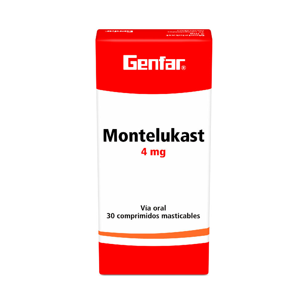 MONTELUKAST GENFAR TABLETAS 4 MG CAJA X 30 UNDS